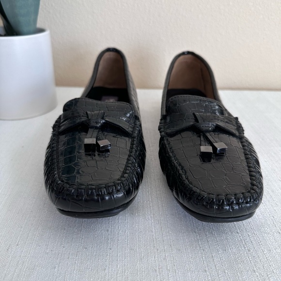 Vintage St. John’s Bay Black Cric Leather Loafers Women’s 9.5M - Picture 4 of 11